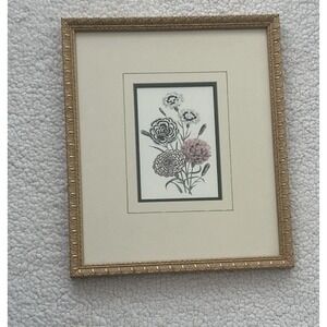Miniature Carnation Flower 18th Century Italian Reprint Framed W. King Ambler